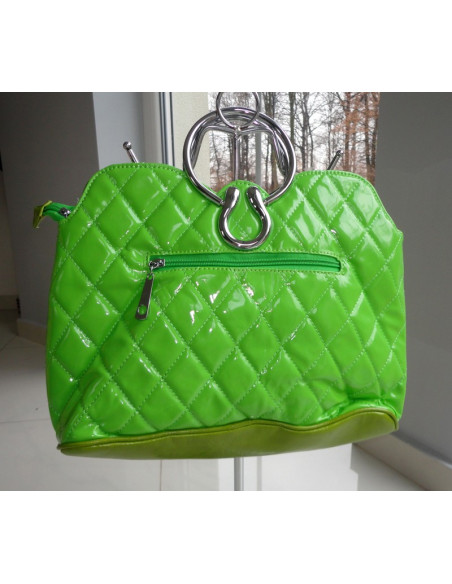 GESTEPPTE GRÜNE NEON-TASCHE A4 AUF DER SCHULTER - 3