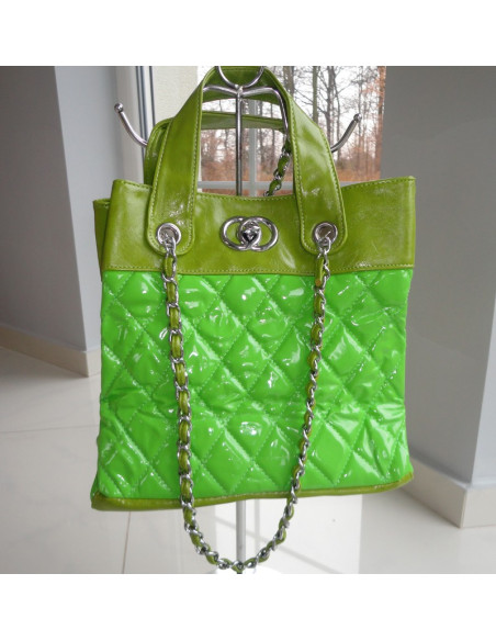 GREEN NEON BAG QUILTED CHAIN ​​A4 - 2
