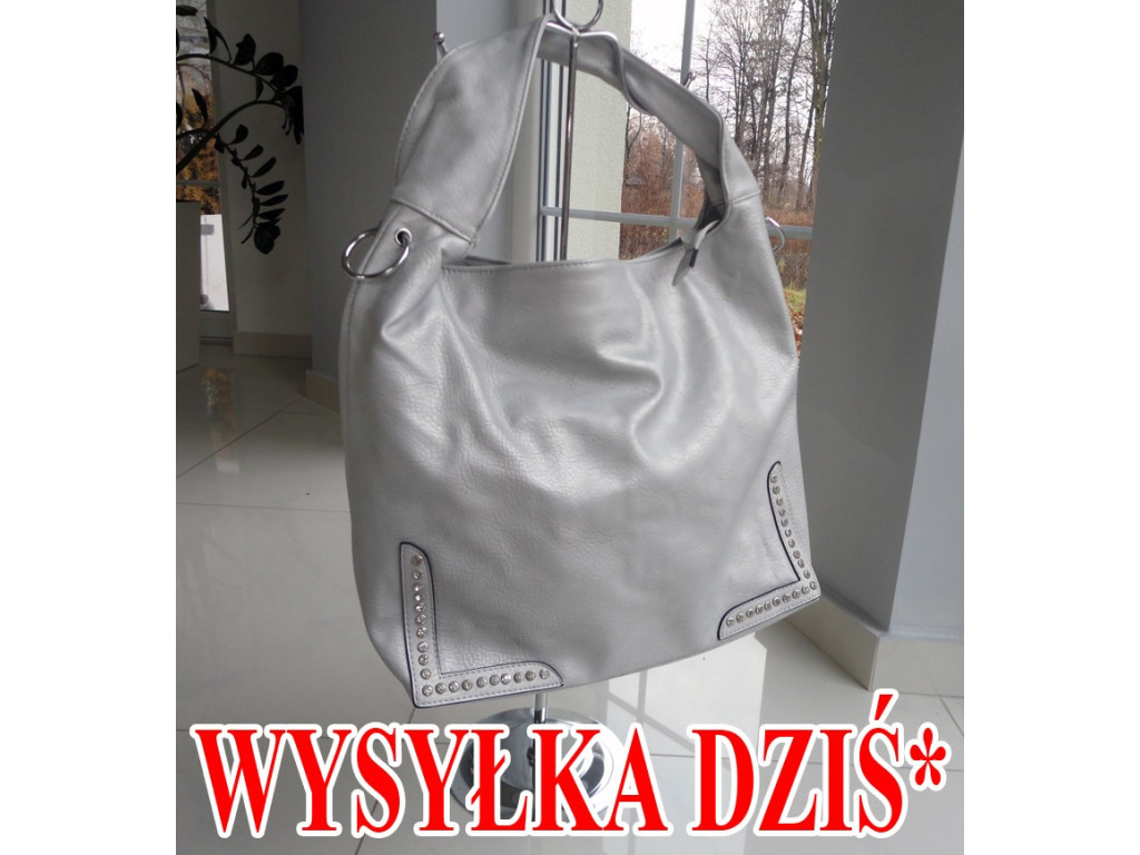 VELKÁ STŘÍBRNÁ EKO KOŽENÁ TAŠKA A4 ZIRCONIA - 1
