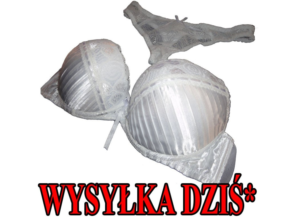LINGERIE SET WHITE SATIN THONG - 1