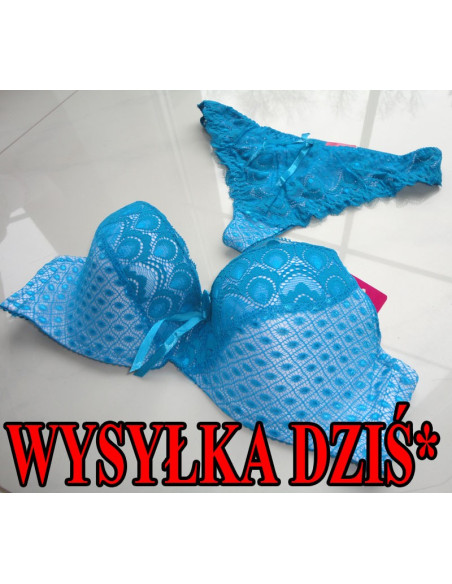 KOMPLET BIELIZNY NIEBIESKI 