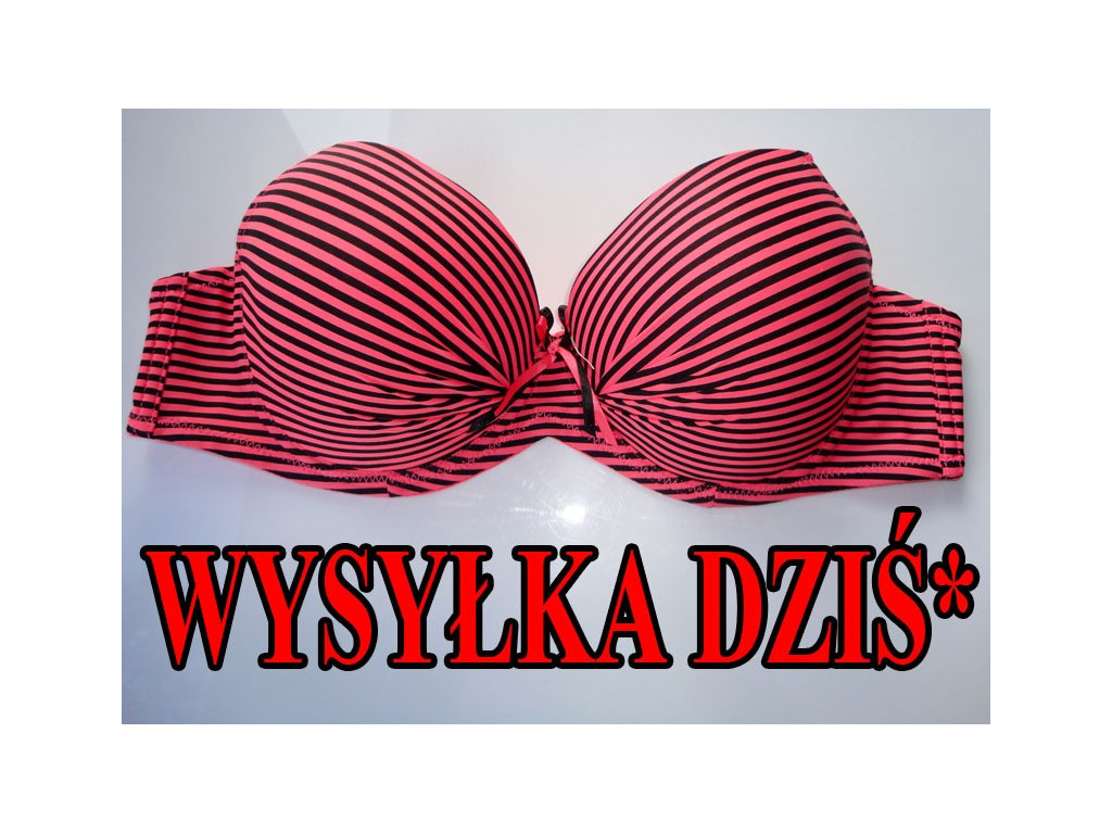 BLACK CORAL STRIP BRA - 1