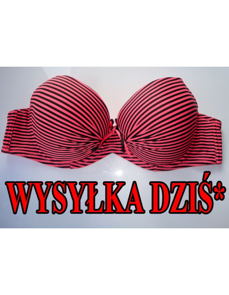 BIUSTONOSZ PASKI CZARNO KORALOWY