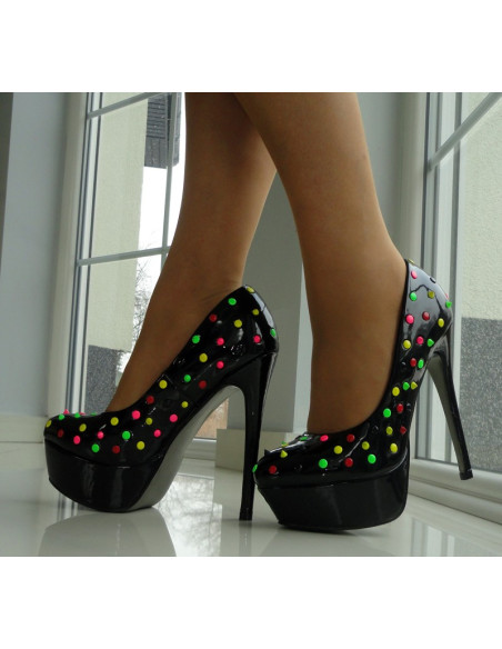 HEELS BUTY NEONA POLKA DOTS MELNI TAPAS - 4