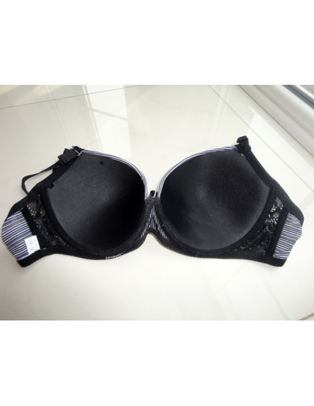 STRIPED BRA BLACK LACE - 3