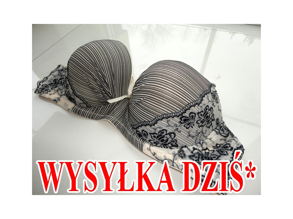 BIUSTONOSZ BIAŁO CZARNY POWIĘKSZAJĄCY