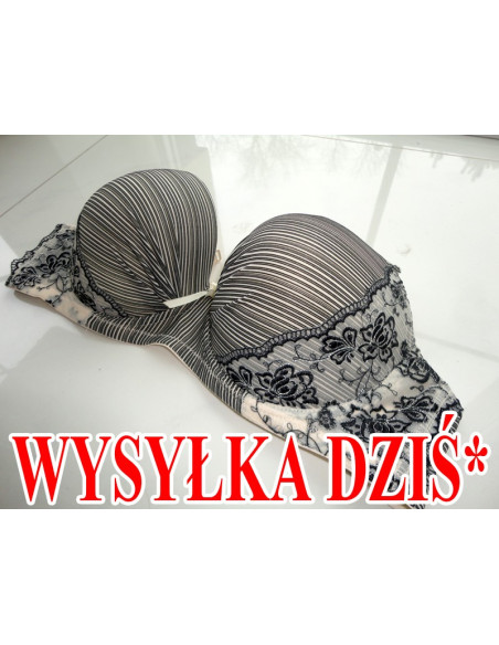 BIUSTONOSZ BIAŁO CZARNY POWIĘKSZAJĄCY
