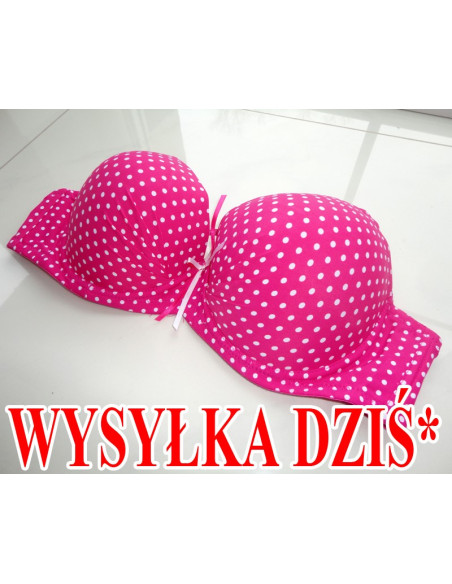 PINK WHITE PEAS ENLARGING BRA - 1