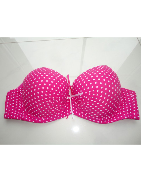 PINK WHITE PEAS ENLARGING BRA - 2