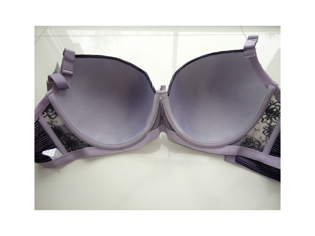 SOUTIEN-GORGE À RAYURES GRISES POUR AGRANDIR LES FLEURS - 3