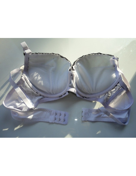 PUSH UP BRA WHITE AND BLACK LACE - 3