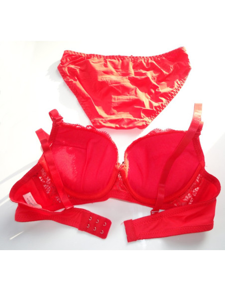 DESSOUS-SET ROTE SPITZENBLUMEN - 3