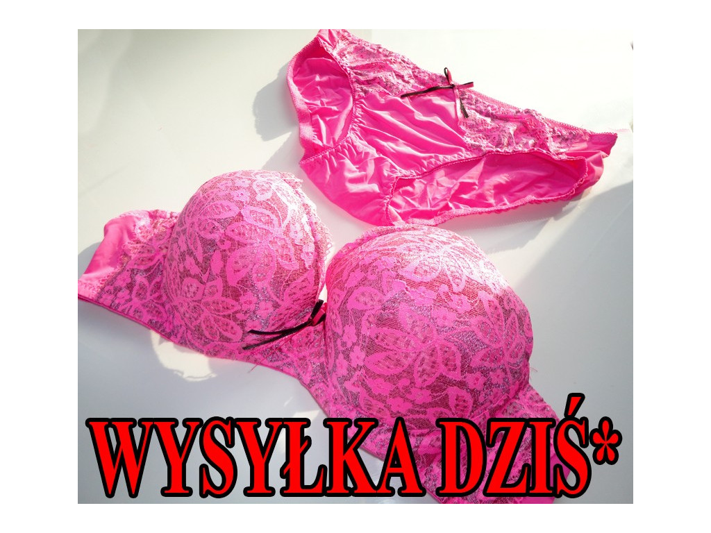 SET LINGERIE FLORI DE DANTELĂ ROSIE - 1