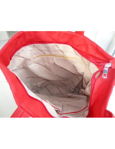 BAG LARGE ECO LEATHER A4 RED - 5