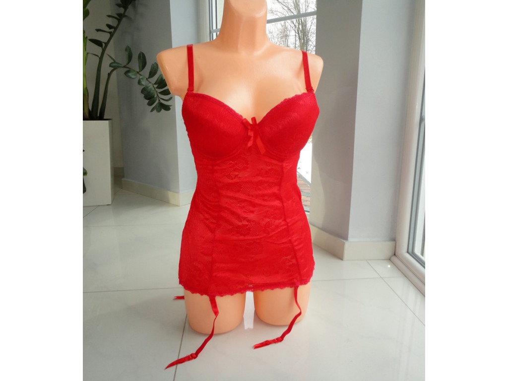 ČERVENÝ SEXY Korzet K ČIPKOVÝM HIPS - 2