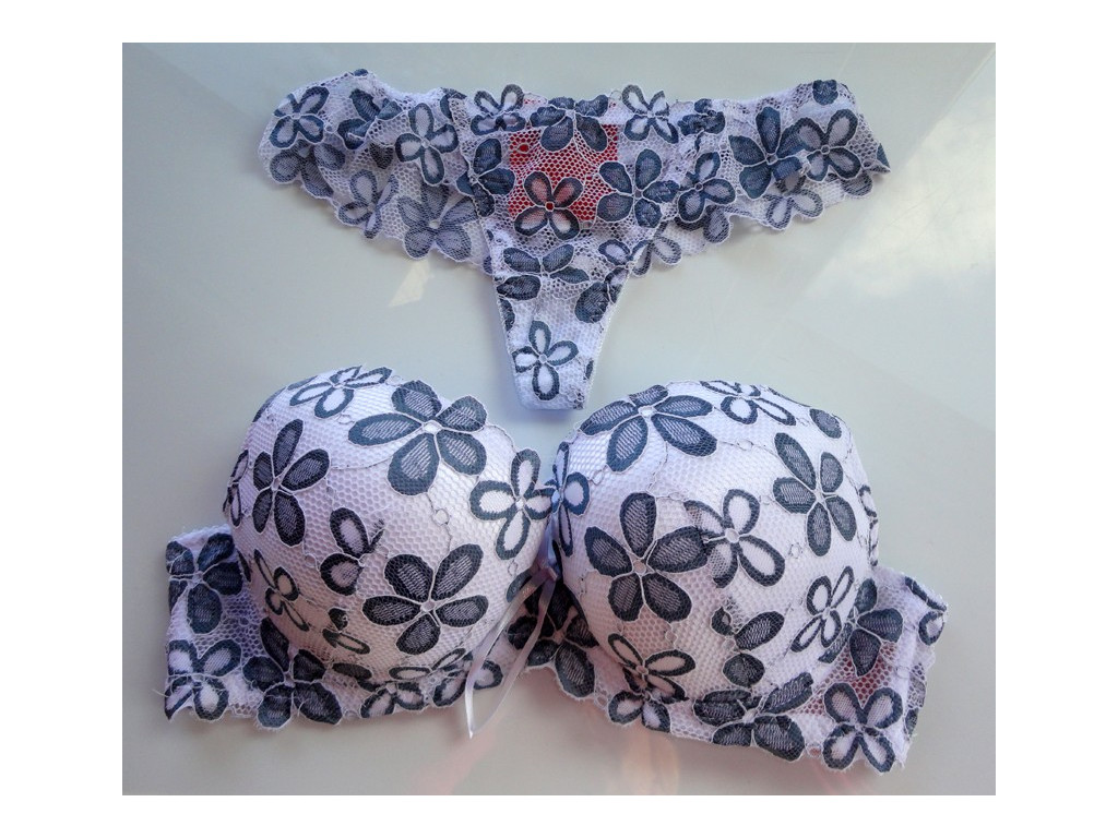 SETS OF UNDERWEAR WHITE SILVER FLOWERS - 2