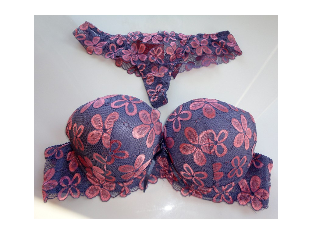 SETS OF GRAPHITE UNDERWEAR PINK FLOWERS - 2