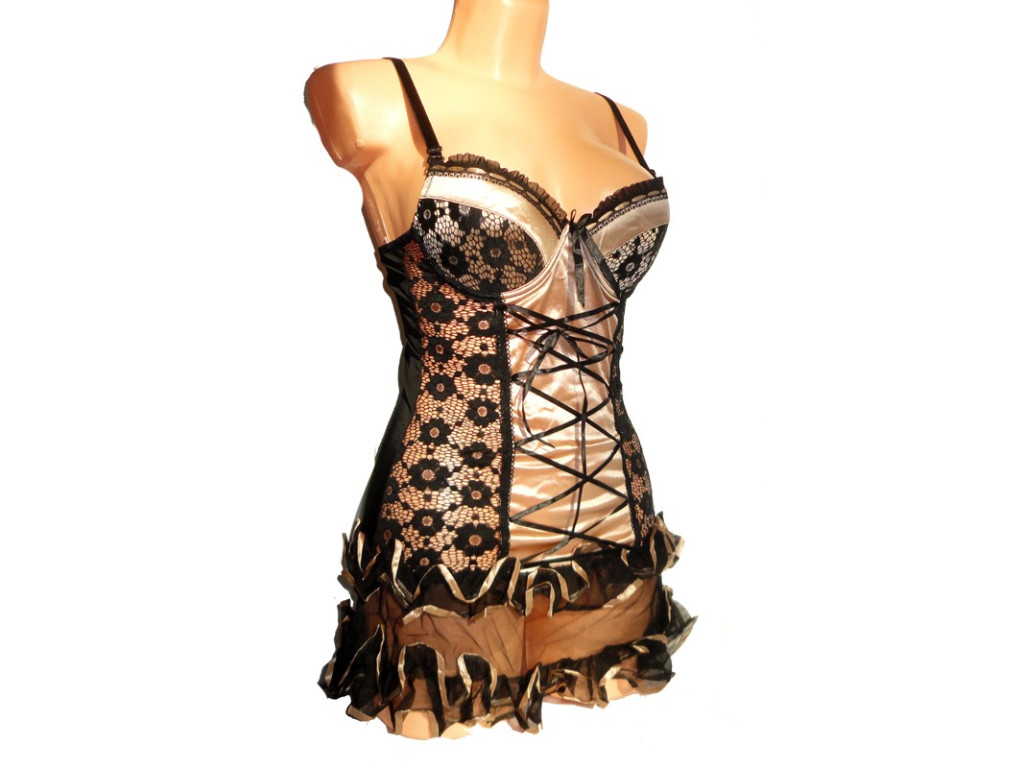 NIGHTDRESS LACE SATIN BÉŽOVÁ - 3
