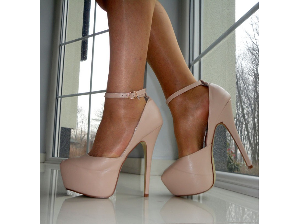 HOHE PINS BEIGE NACKTE KAMELSTREIFEN - 4