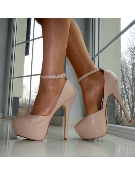 TOCURI ÎNALTE BEIGE NUDE CAMEL CINTURĂ - 4