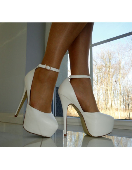 AUKŠTA STILETTO BALTA MATINĖ PLATFORMA - 2