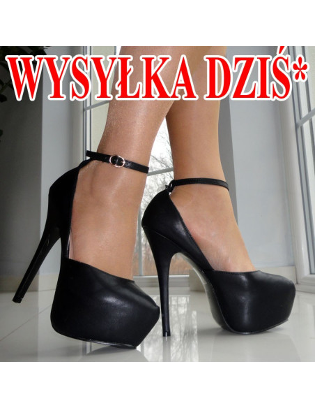 SZPILKI WYSOKIE CZARNE MATOWE PLATFORMA