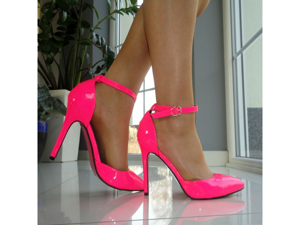 PINK NEON PINS ANKLE STRAPS  - 3