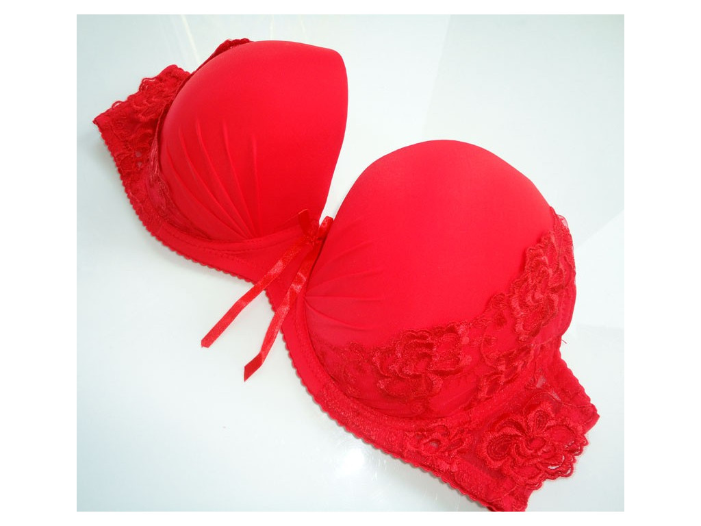 RED SMOOTH LACE MAXI RED BRA - 2