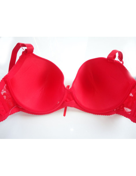 RED SMOOTH LACE MAXI BRA - 3