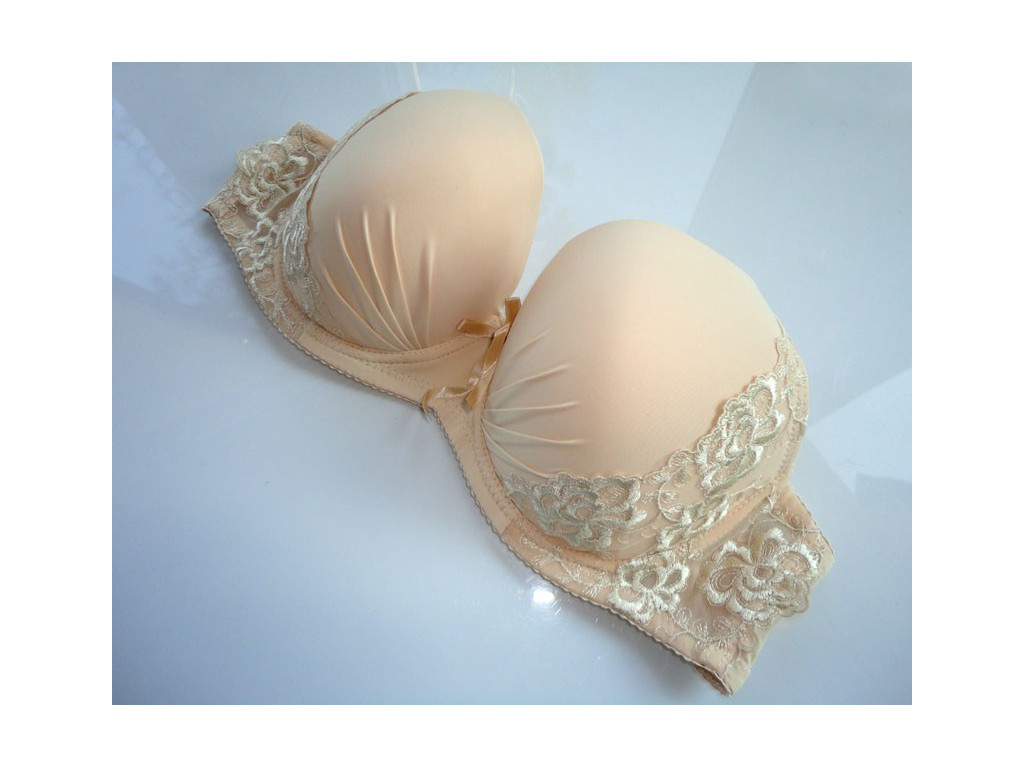 SUTIEN PLAIN ECRU BEIGE CU DANTELĂ MAXI - 2
