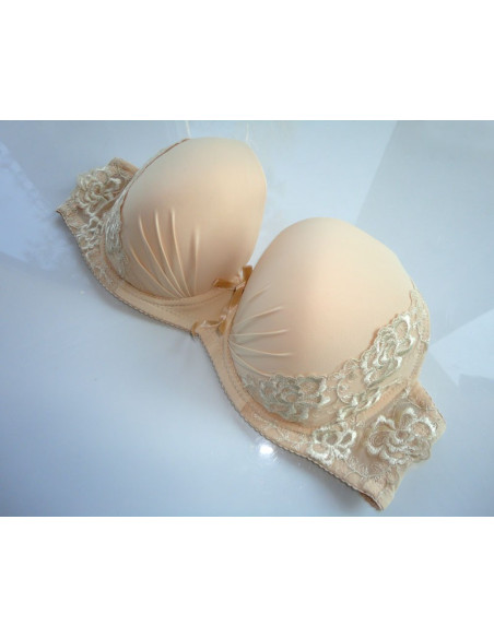 SOUTIEN-GORGE LISSE BEIGE ÉCRU AVEC MAXI DENTELLE - 2