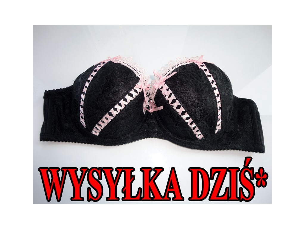 ČERNÁ RIBBONOVÁ KORUNOVÁ PODPRSENKA - 1