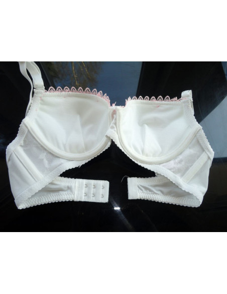 SOUTIEN-GORGE EN DENTELLE BLANC ROSE NOUÉ ROSE - 2