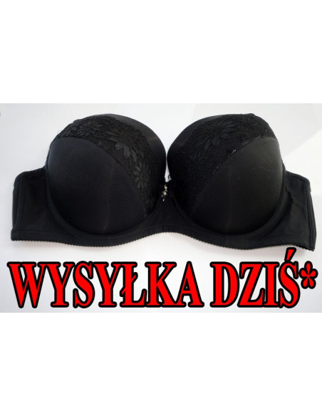 BLACK BRA WITH MODELING LACE - 1