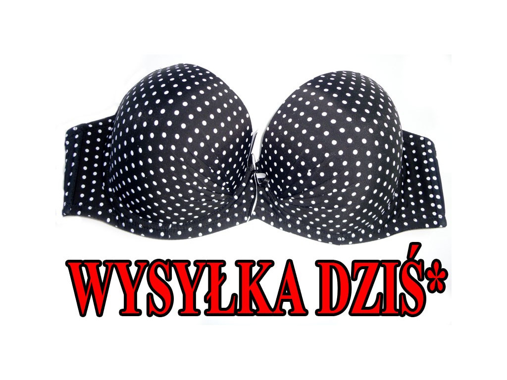 BIUSTONOSZ CZARNY BIAŁE GROCHY POWIĘKSZA