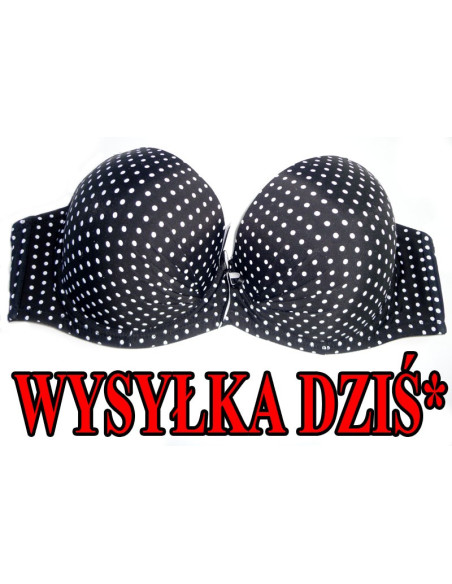 BIUSTONOSZ CZARNY BIAŁE GROCHY POWIĘKSZA