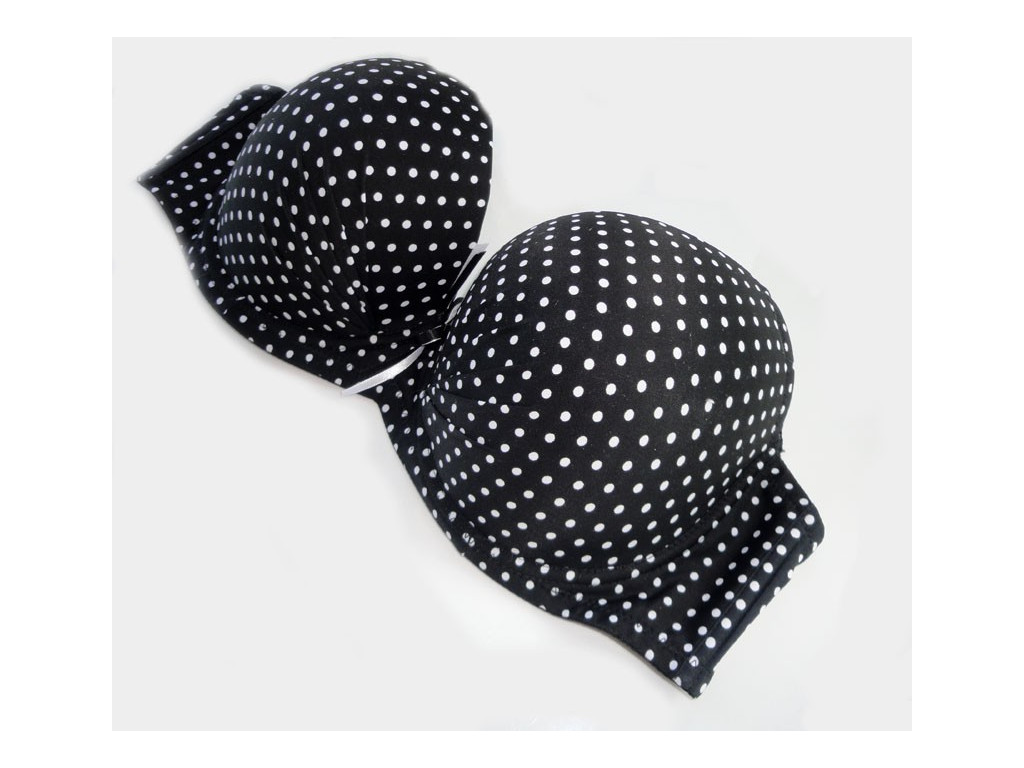 BIUSTONOSZ CZARNY BIAŁE GROCHY POWIĘKSZA