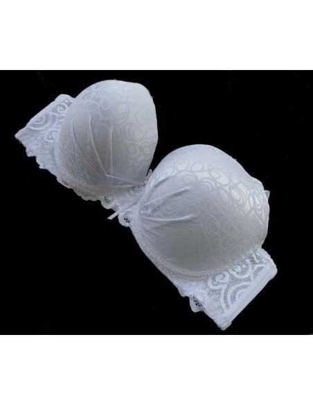 WHITE SATIN BRA MAGNIFYING - 2