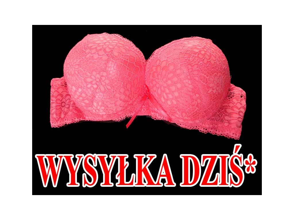 BIUSTONOSZ RÓŻOWY KORONKA 