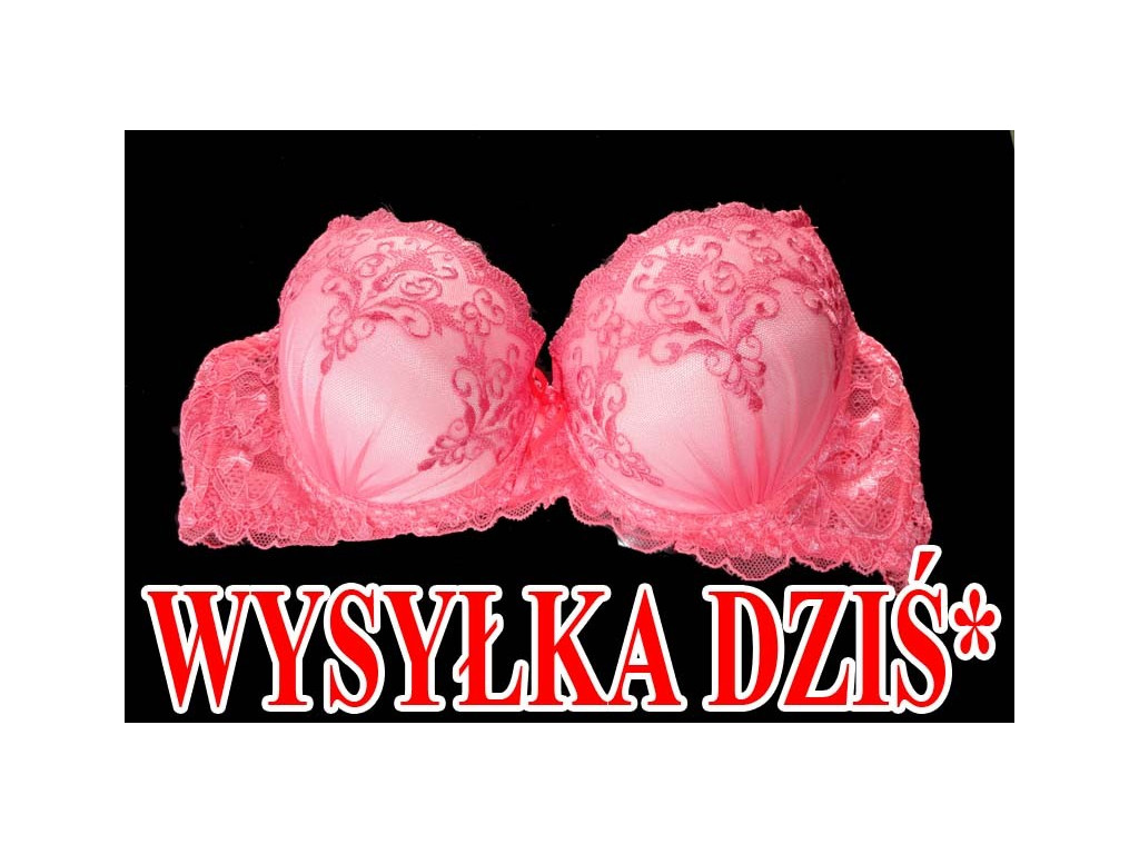 BIUSTONOSZ RÓŻOWY KORONKA 
