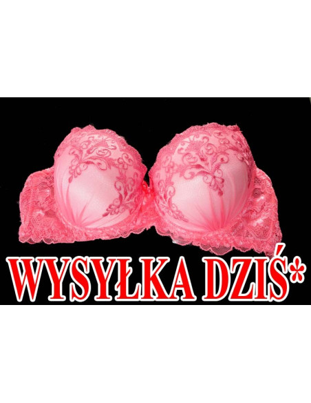 BIUSTONOSZ RÓŻOWY KORONKA 