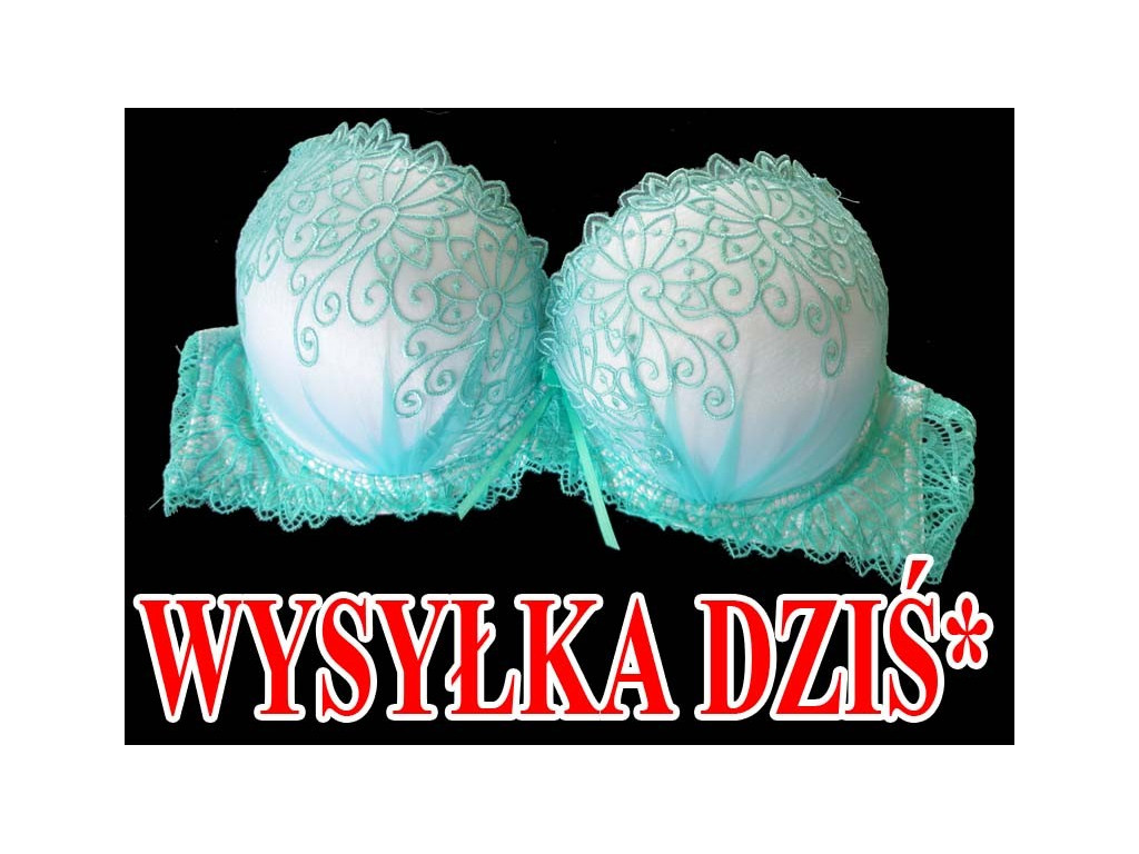 BIUSTONOSZ ZIELONY BIAŁE DODATKI