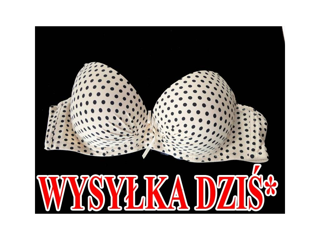 BIUSTONOSZ BIAŁY CZARNE GROCHY