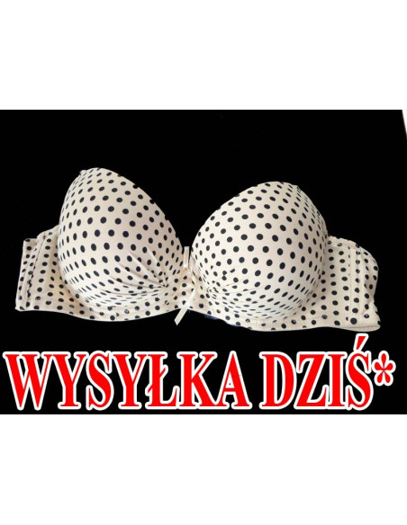 BIUSTONOSZ BIAŁY CZARNE GROCHY