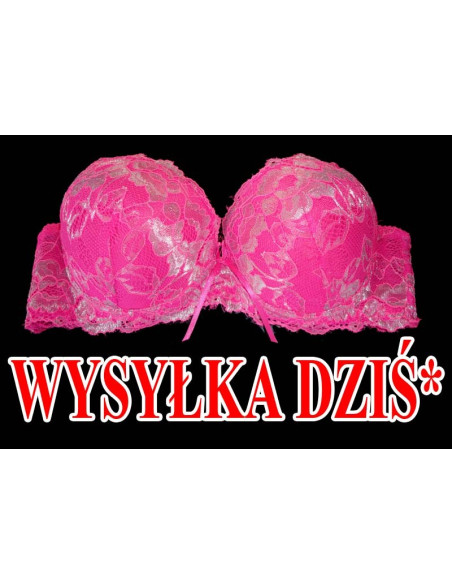 BIUSTONOSZ RÓŻOWY SREBRNE WSTAWKI
