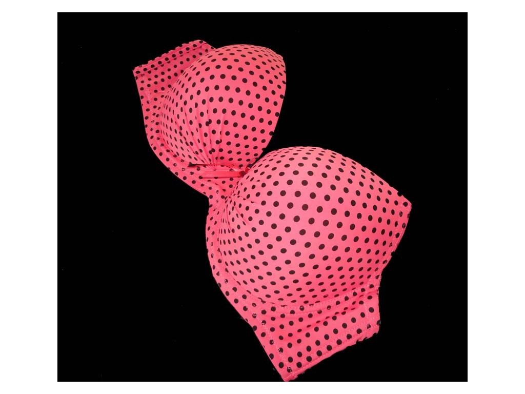 KORALŲ LIEMENĖLĖ JUODI TAŠKAI POLKA DOTS - 2