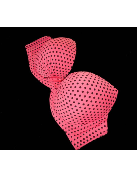 Sutien, coral, puncte negre, buline - 2