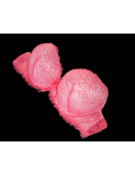 SOUTIEN-GORGE EN DENTELLE À MODELER EN CORAIL - 2