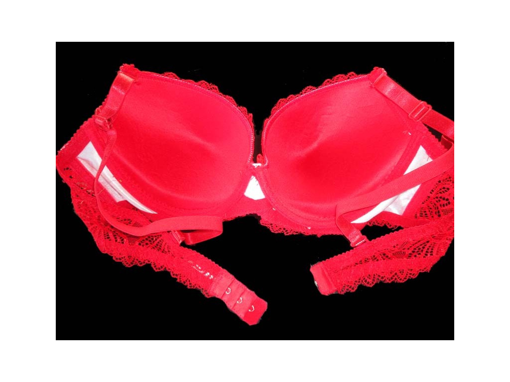 RED LACE BRA MODELLING - 3