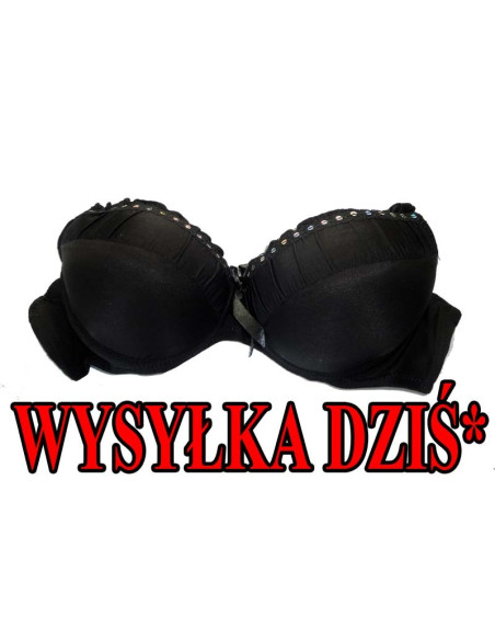 BIUSTONOSZ CZARNY GŁADKI CEKINY